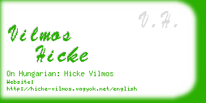 vilmos hicke business card